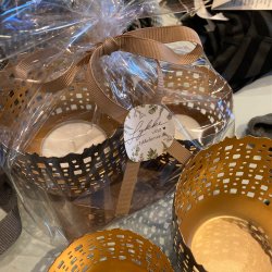 Fyrfadsstage - brndt messing/bladguld - lille