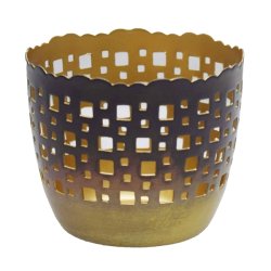 Fyrfadsstage - brndt messing/bladguld - lille