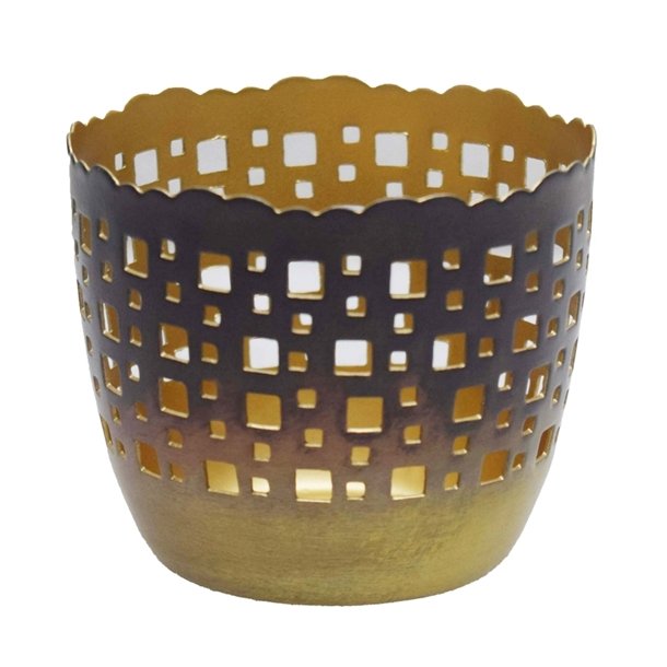 Fyrfadsstage - brndt messing/bladguld - lille