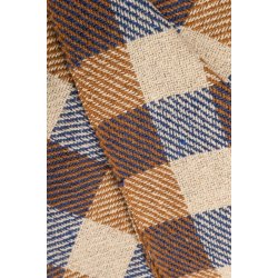Recycled Cotton Plaid - Royal Blue/Coffee