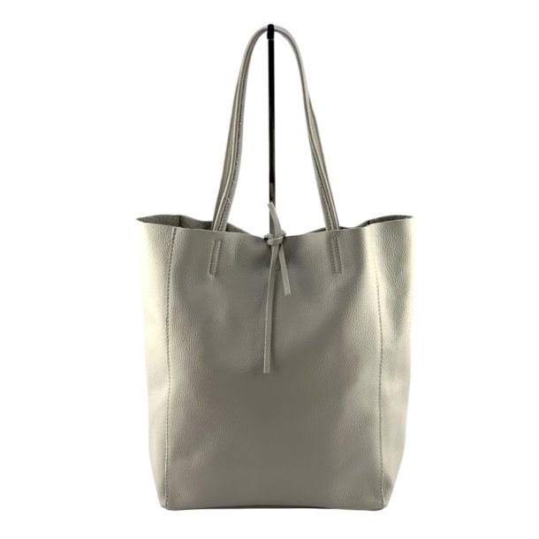 Shopper i Lder - Light Grey