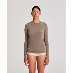 "Thyra" Bluse - Uld/viscose - Shitake