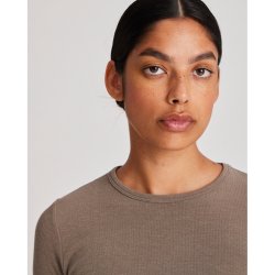 "Thyra" Bluse - Uld/viscose - Shitake