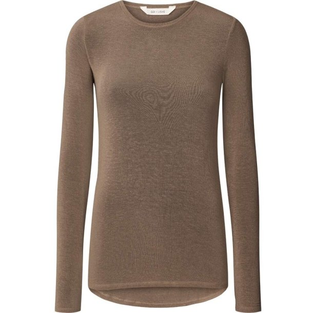 "Thyra" Bluse - Uld/viscose - Shitake