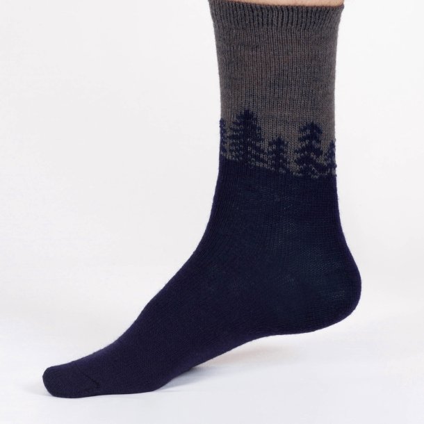 Wool Socks - "Forest wool crew socks" - Navy