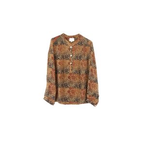 Silke Skjorte - Unika - Brndte Jordfarver