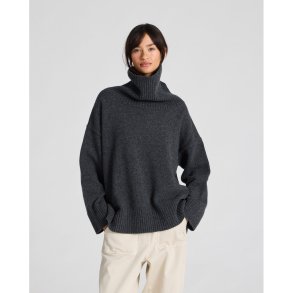 Lux Soft Rullekravestrik - Dark Grey - 100% uld