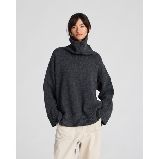 Lux Soft Rullekravestrik - Dark Grey - 100% uld