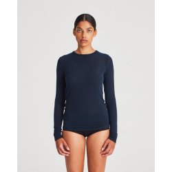 "Thyra" Bluse - Uld/viscose - Navy