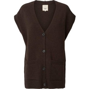 Lux soft vest - M�rkebrun - 100% uld