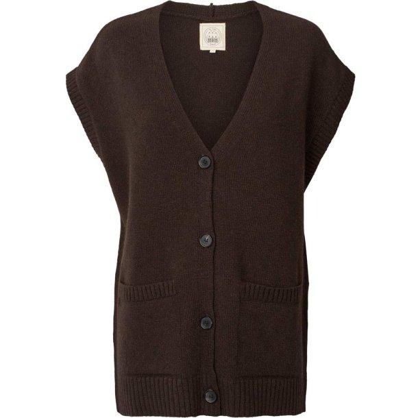Lux soft vest - M�rkebrun - 100% uld
