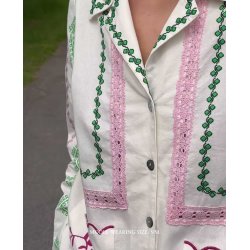 Eco. Jakke - Cream - Broderi