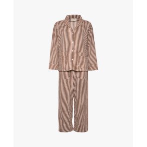 Pyjamas st - Brun/hvid stribe 