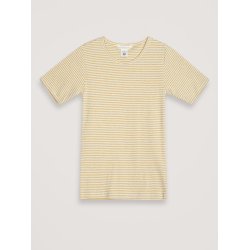 Eco. T-shirt - Gul kamille og creme stribet